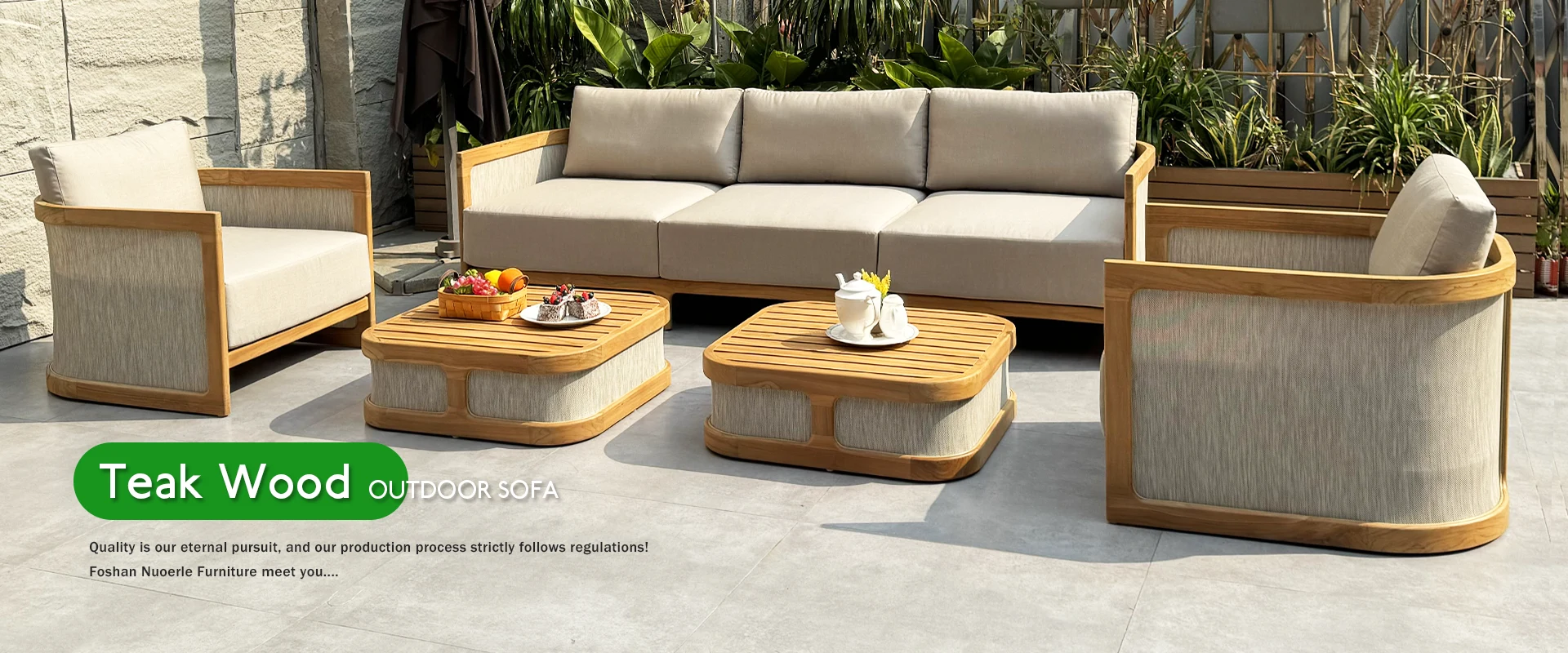 Teakholz -Outdoor -Sofa China