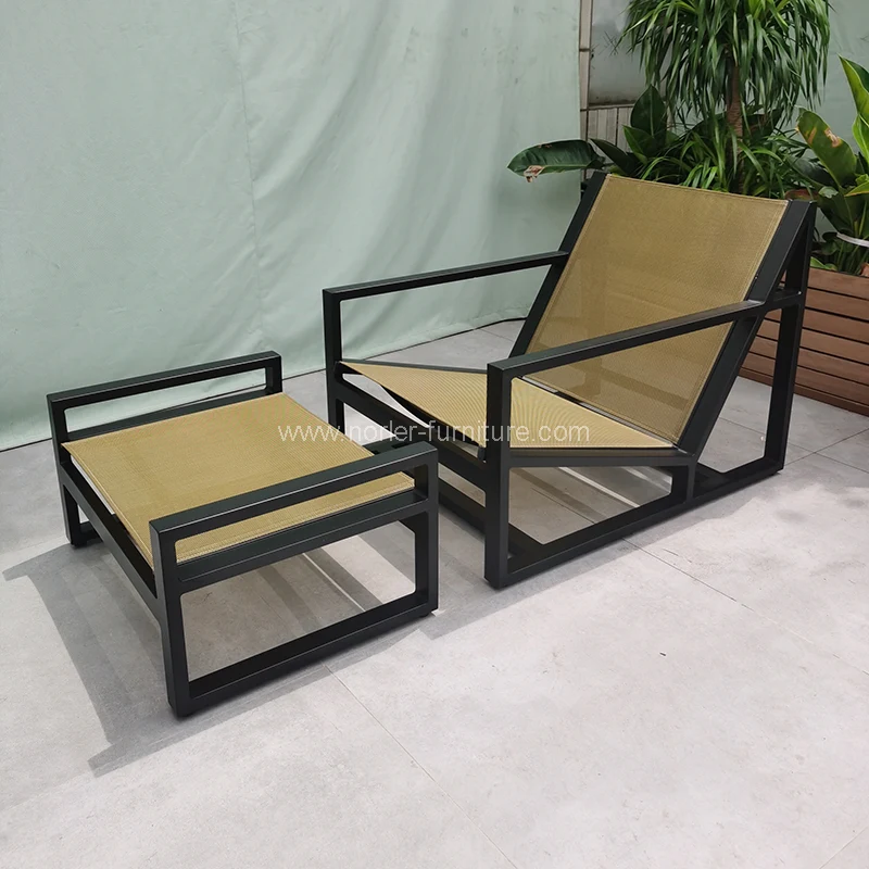 Aluminium -Single -Stuhl -Sofa -Fußstützenkombination