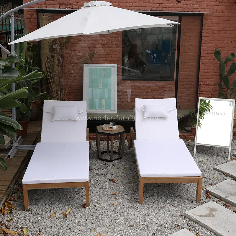 High-End Outdoor-Teakholz-Holzsonnenliege