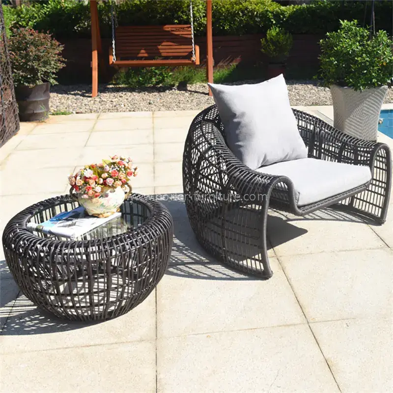 Hochwertiger Hof -Rattan -Sofa im Freien im Freien