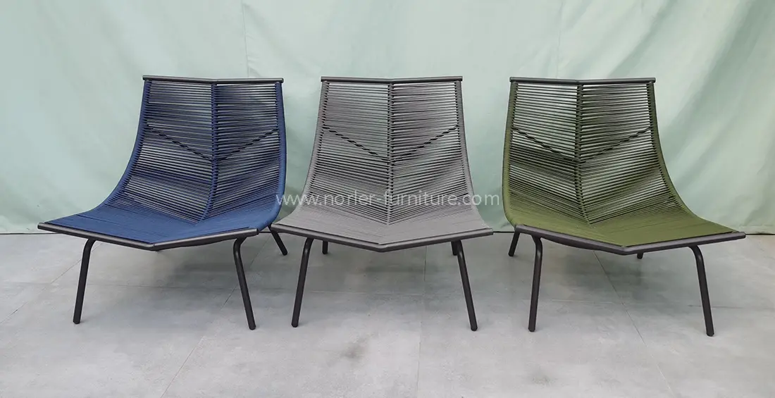 Outdoor Balcony Leisure Aluminum Woven Belt Chair set