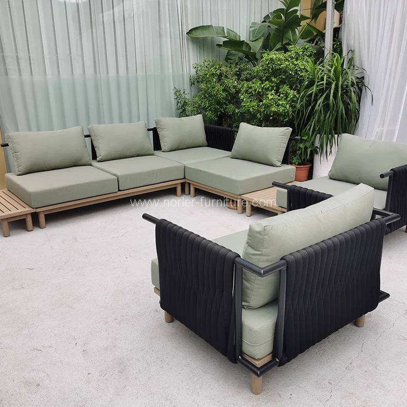 Modernes Design im Freien Aluminiumrahmenseilweben -Sofa
