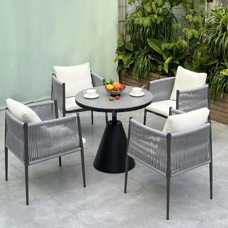 Modernes Aluminium -Edelstahl -Balkon -Set im Freien im Freien