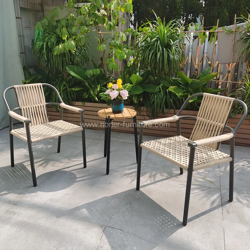 Aluminiumrahmen im Freien PE Rattan Balkon Set