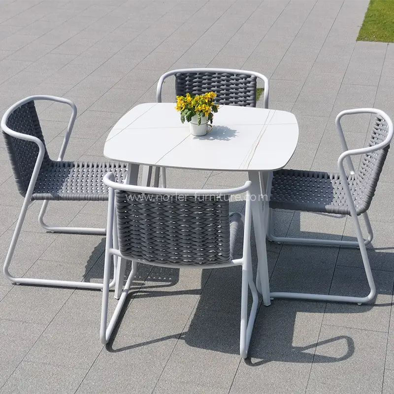 Aluminiumrahmen im Freien wasserdichte Balkon Set gewebt