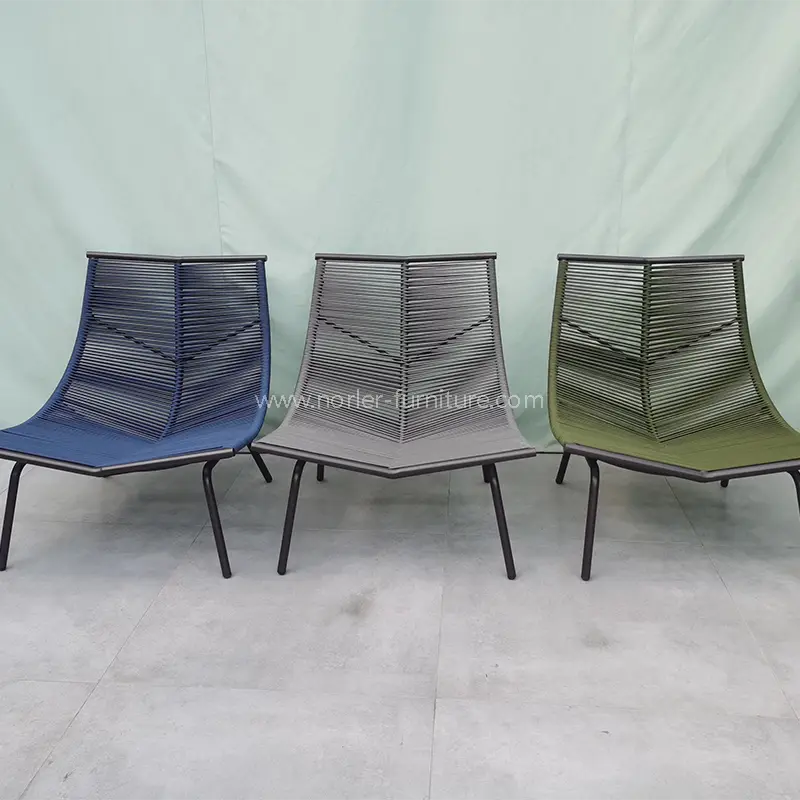 Outdoor Balkon Freizeit Aluminium gewebter Gürtelstuhl Set