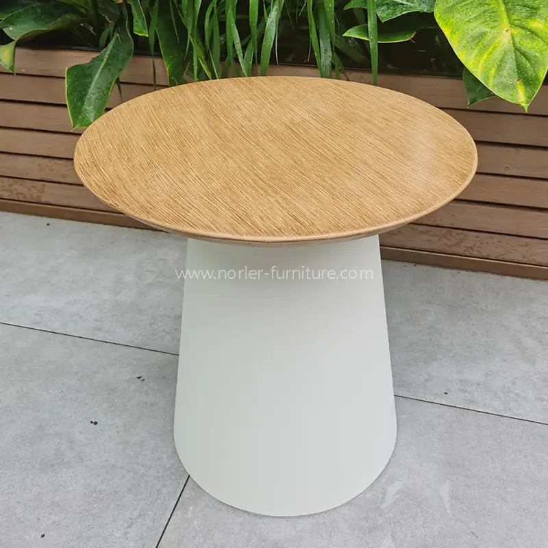 Outdoor gebürstete Holz Getreide Aluminiumrahmen Couchtisch