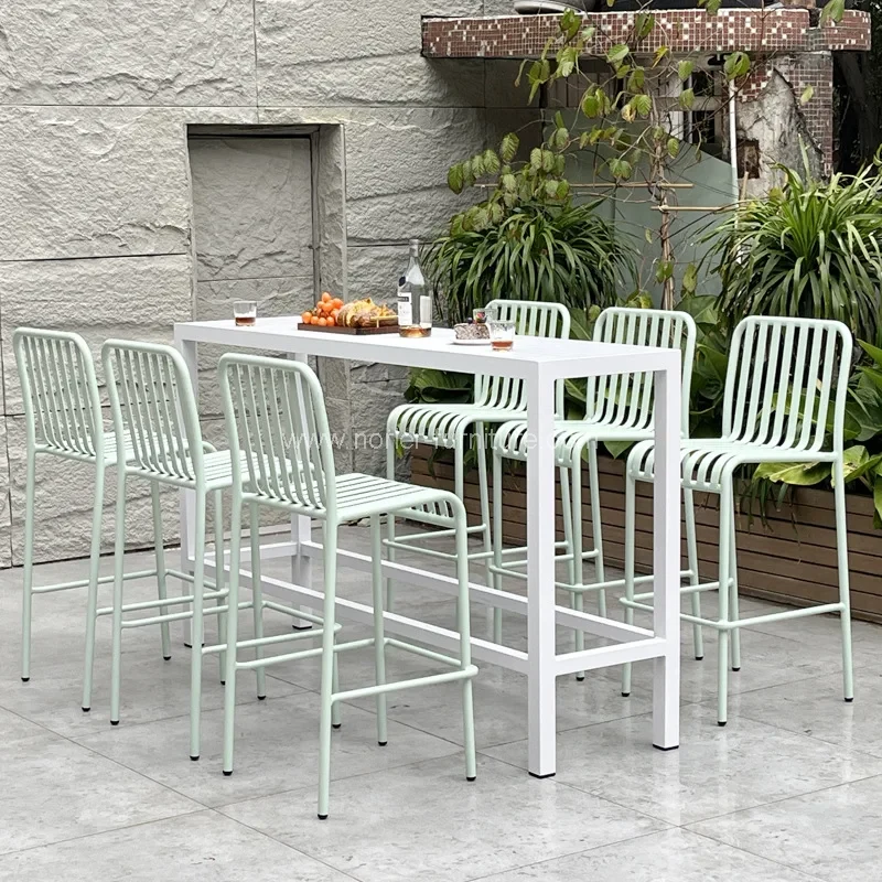 Outdoor Garten Balkon Freizeit Aluminium Bar Stuhl