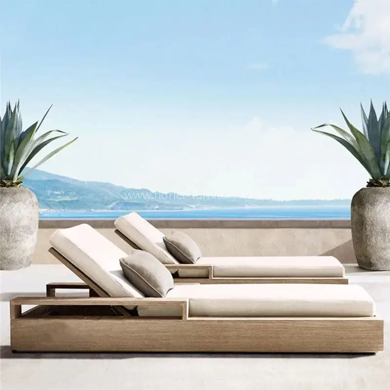 Luxuriöse luxury wasserdichte Teakholzholz -Sonne Liege