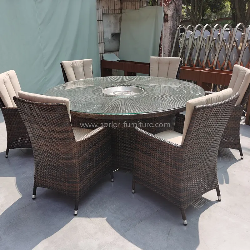 Moderne Aluminiumrahmen im Freien PE Rattan Esset