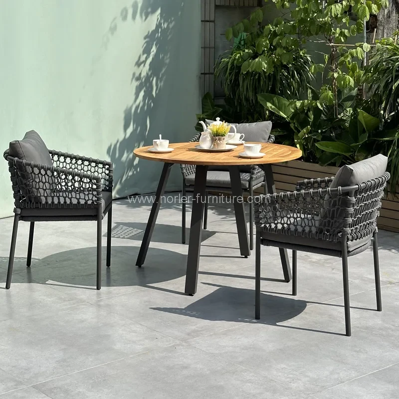 Außenterrasse 6 Sitzer Teakholz Holz Esset
