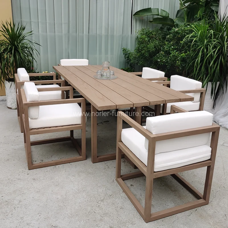 Outdoor -Teakholz -Holz -Sets Restaurant Speise Set