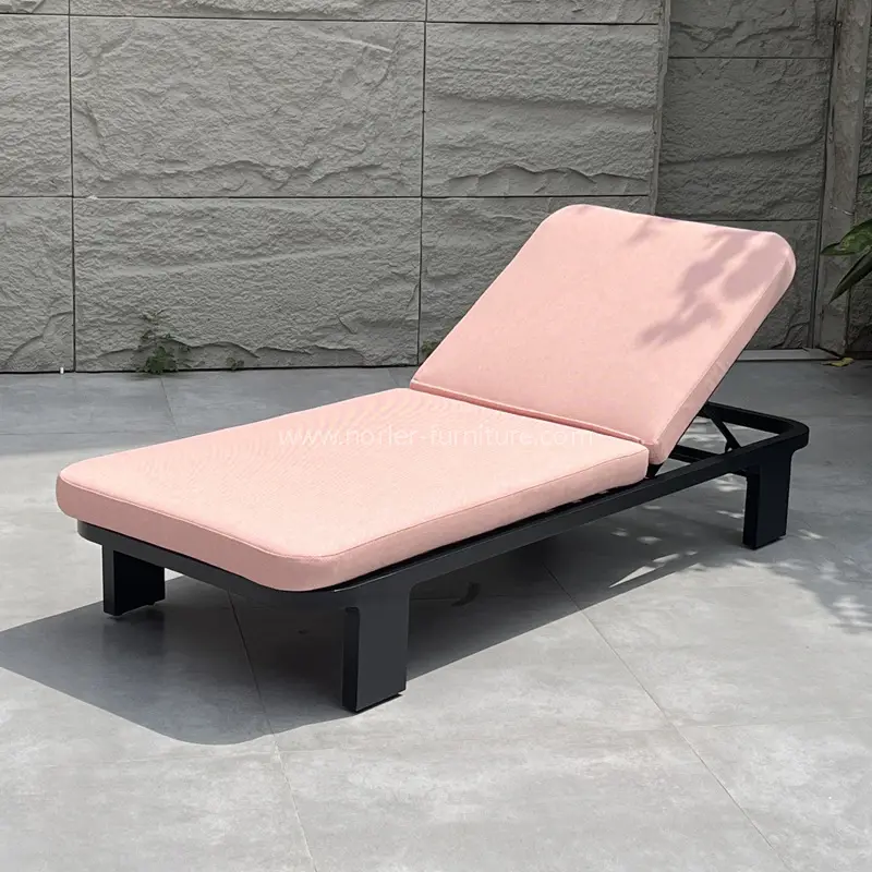 Außen wasserdichte rosa Aluminiumrahmen Sonnenliege