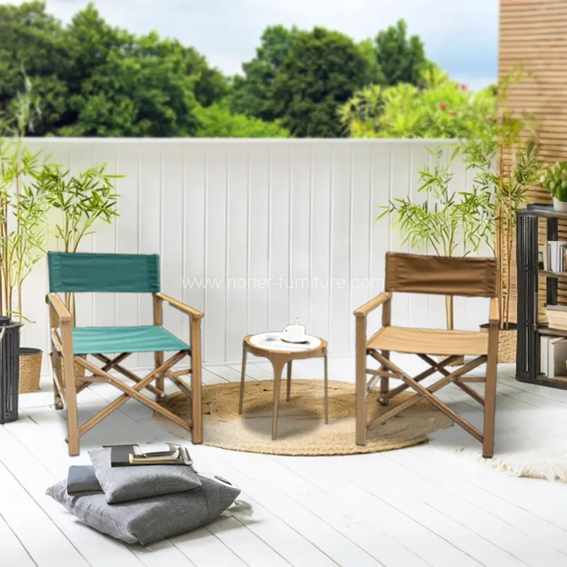 Wasserdichtes Aluminiumholz -Holzbalkon -Set im Freien im Freien